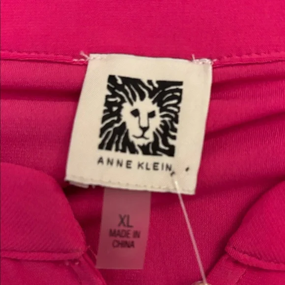 Anne Klein Fuchsia Longsleeve Office Blouse - Picture 2 of 2
